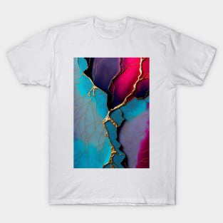 Fuchsia Fissure - Abstract Alcohol Ink Resin Art T-Shirt